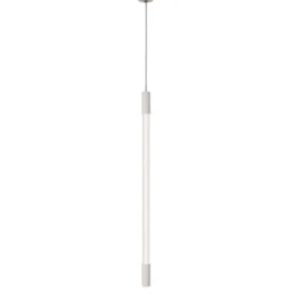 Pendente tube vertical LED 18W em alumínio branco e preto instalado em ambiente moderno