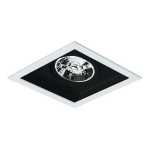 Embutido Cubetto Uno Focus II branco em alumínio com soquete GU10 para lâmpada PAR16, iluminação direcionada dimerizável, acabamento em pintura eletrostática e instalação embutida.Embutido Cubetto Uno Focus II branco em alumínio com soquete GU10 para lâmpada PAR16, iluminação direcionada dimerizável, acabamento em pintura eletrostática e instalação embutida.