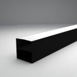 Perfil de sobrepor LED 50x50mm em alumínio branco com difusor acrílico 3 metros
