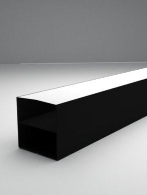 Perfil de sobrepor LED 50x50mm em alumínio branco com difusor acrílico 3 metros
