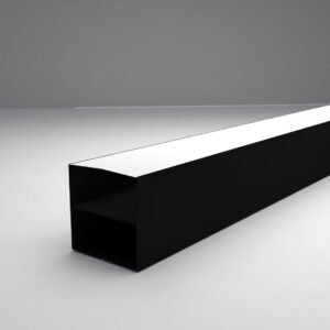 Perfil de sobrepor LED 50x50mm em alumínio branco com difusor acrílico 3 metros