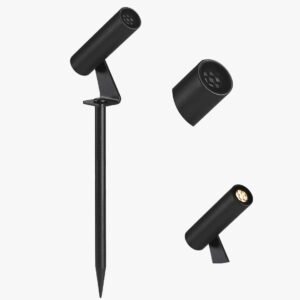 Balizador em aluminio, possui LED incorporado de 3W, temperatura de cor de 3000K (luz quente) e fluxo luminoso de 300 lúmens,