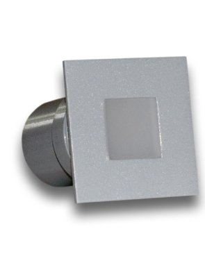 Balizador Square LED 1W 3000K IP65 em alumínio para escadas e áreas externas.