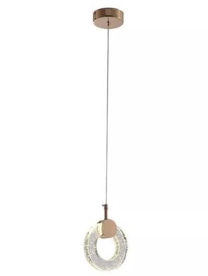 Pendente Laurel LED Cristal Dourado 7W 3000K para decoração sofisticada