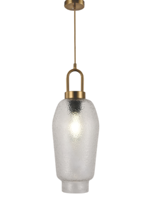Pendente de vidro e metal bronze com 350 mm de altura
