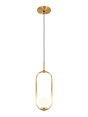 Pendente Ayla dourado com iluminação aconchegante e elegante.