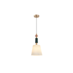 Pendente decorativo branco com acabamento em vidro e metal cromático