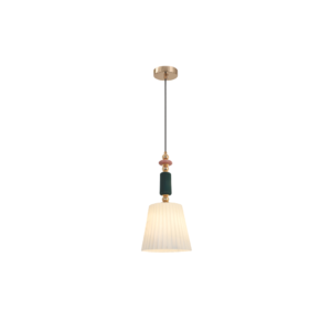 Pendente decorativo branco com acabamento em vidro e metal cromático