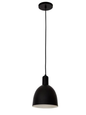Pendente Dome E27 em alumínio com acabamento em pintura eletrostática branco ou preto dimerizável bivolt