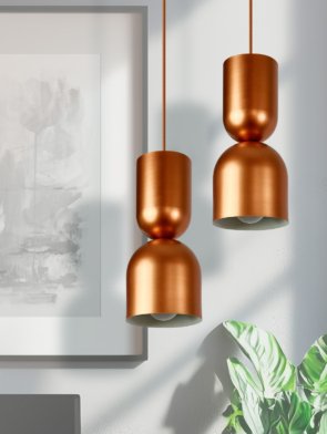 Pendente Dueto instalado em ambiente moderno residencial