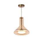 Pendente de metal e vidro bronze para iluminação interna