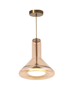 Pendente de metal e vidro bronze para iluminação interna