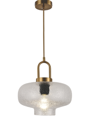 Pendente de vidro bronze em metal com soquete E27