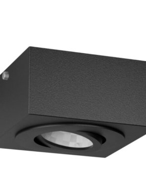Spot plano sobrepor quadrado GU10 7W bivolt em alumínio preto