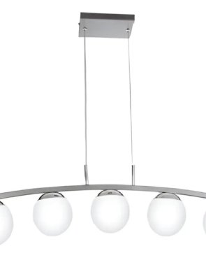 Pendente Luxemburgo cromado 25W com vidro e iluminação LED