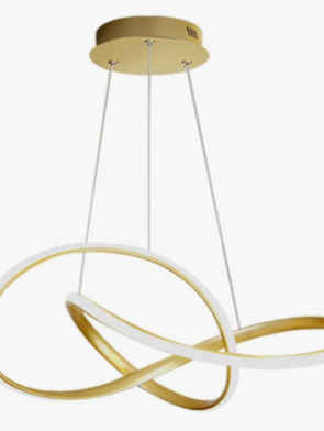 Pendente Torçat LED 48W em metal e acrílico com luz quente 3000K.