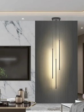 Pendente minimalista vertical LED triplo 21W preto e branco